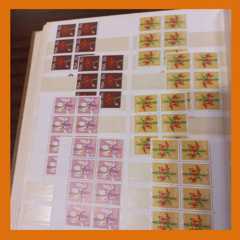 RSA 2nd Definitive (Flowers, Fish, Birds) 25 double-sided page album featuring control, arrow blocks