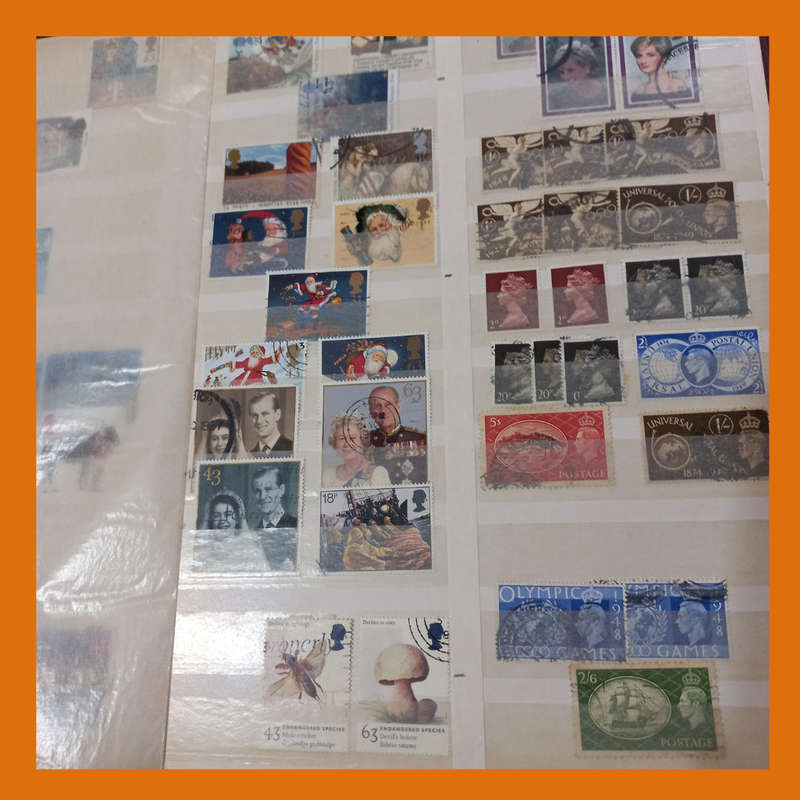 Great Britain in Lighthouse Album  Queen Elizabeth Used Stamps
