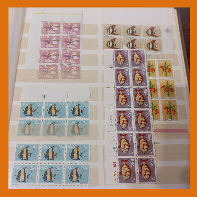 RSA 2nd Definitive (Flowers, Fish, Birds) 25 double-sided page album featuring control, arrow blocks