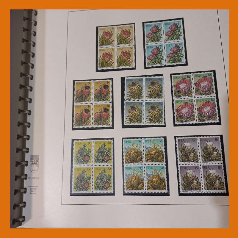 South Africa Republic 2nd to 5th Definitive Blocks and Complete Sets in File with Slip Cover