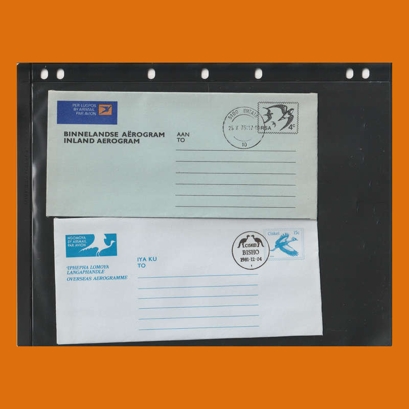 South Africa & Homelands Aerogramme and Telegram Stationery Album  Birds & Greetings Theme