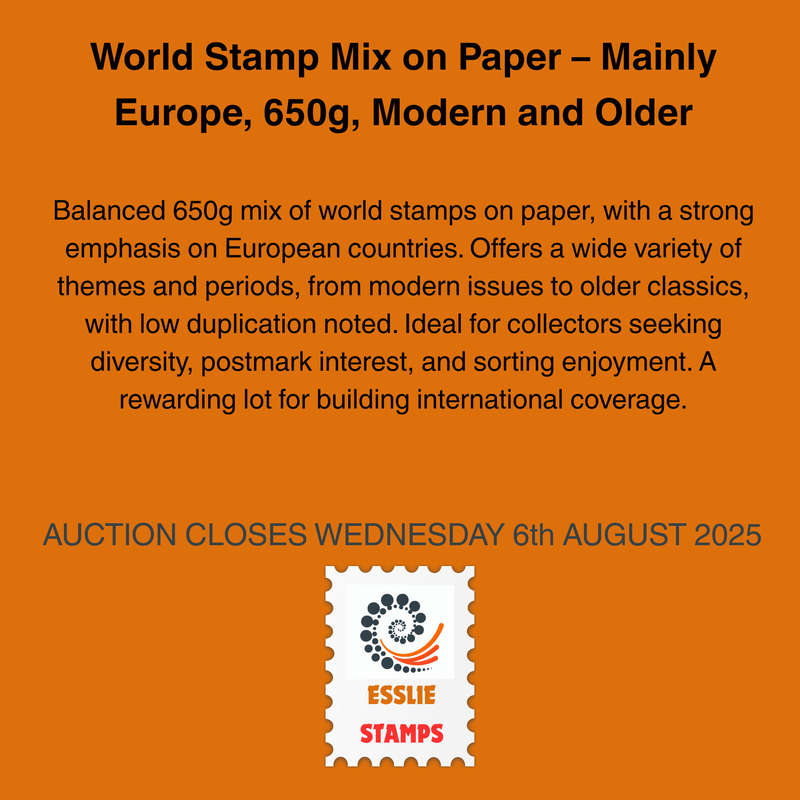 World Stamp Mix on Paper  Mainly Europe, 650g, Modern and Older
