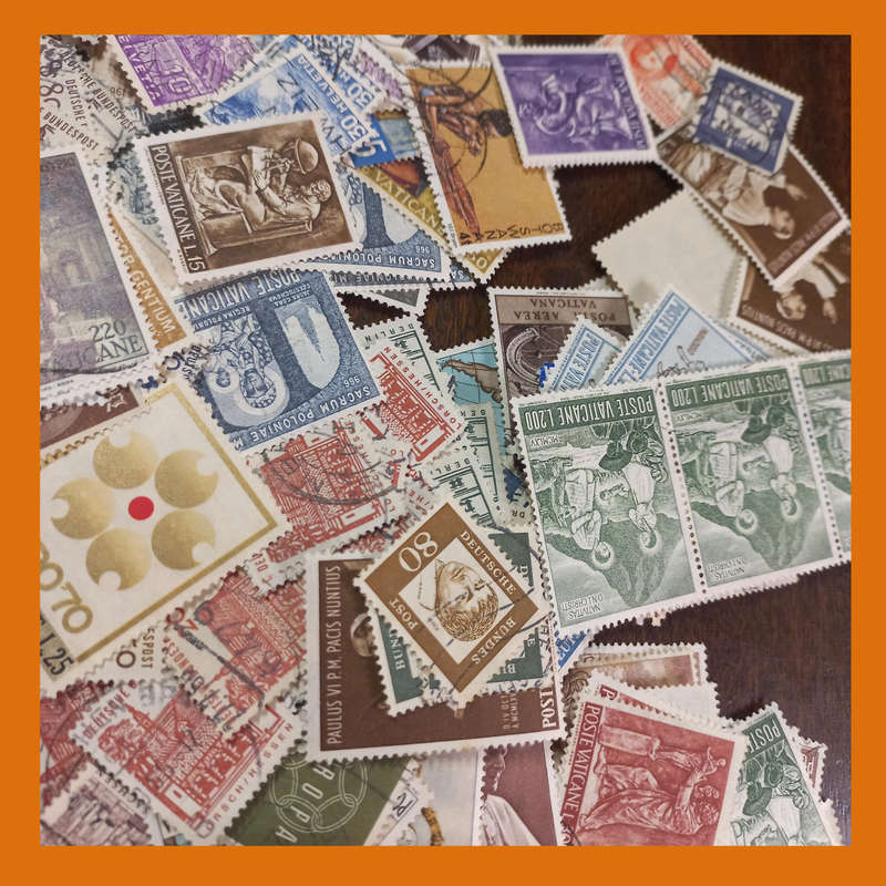 World Off-Paper Kiloware  340g, Strong Germany, Netherlands and Vatican
