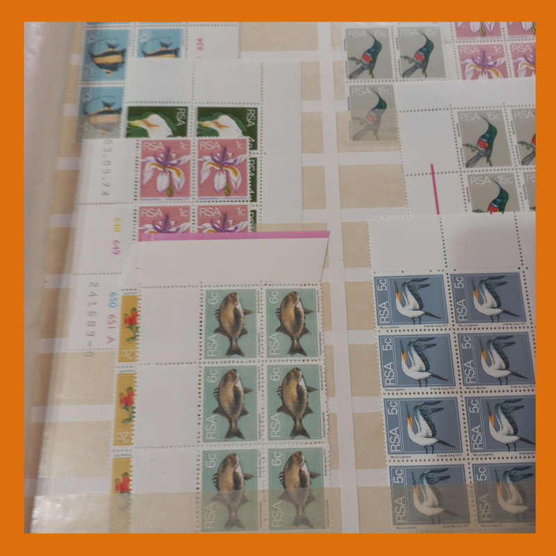 RSA 2nd Definitive (Flowers, Fish, Birds) 25 double-sided page album featuring control, arrow blocks