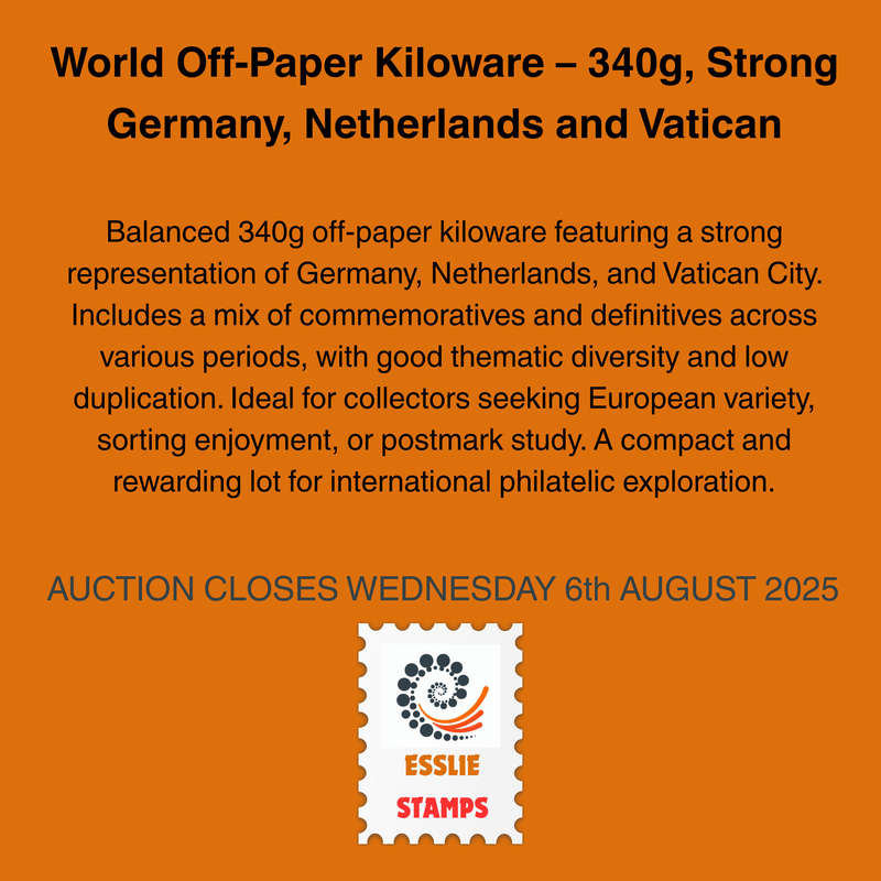 World Off-Paper Kiloware  340g, Strong Germany, Netherlands and Vatican