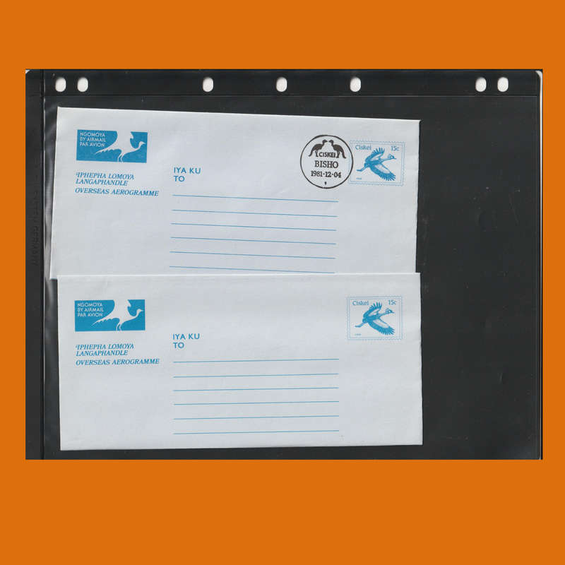 South Africa & Homelands Aerogramme and Telegram Stationery Album  Birds & Greetings Theme