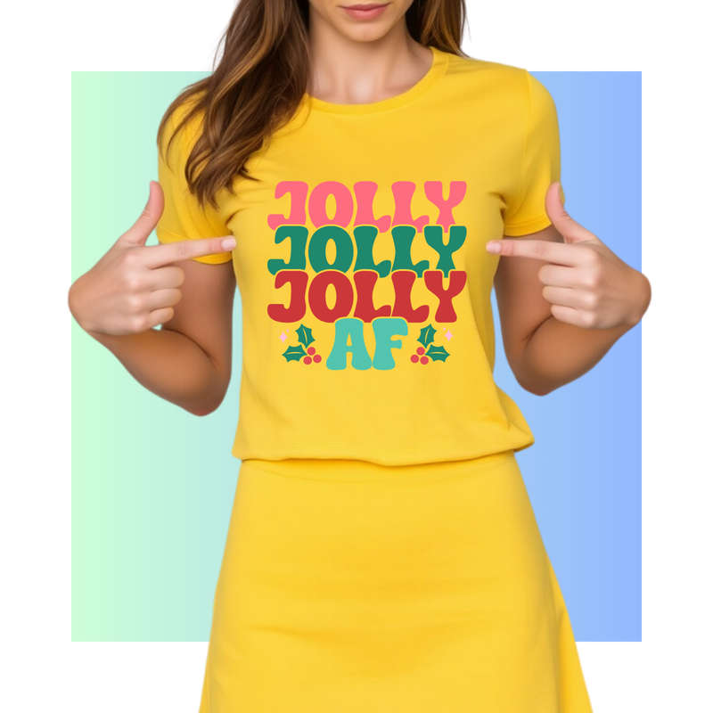CHRISTMAS IS HERE - Jolly As.... - Unisex Crew Neck Tee