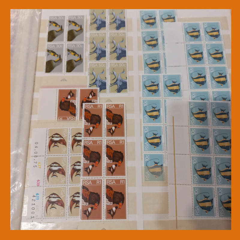 RSA 2nd Definitive (Flowers, Fish, Birds) 25 double-sided page album featuring control, arrow blocks