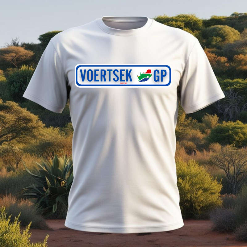 NUMBER PLATE - VOERTSEK - Show your SA Roots - Unisex Crew Neck Tee