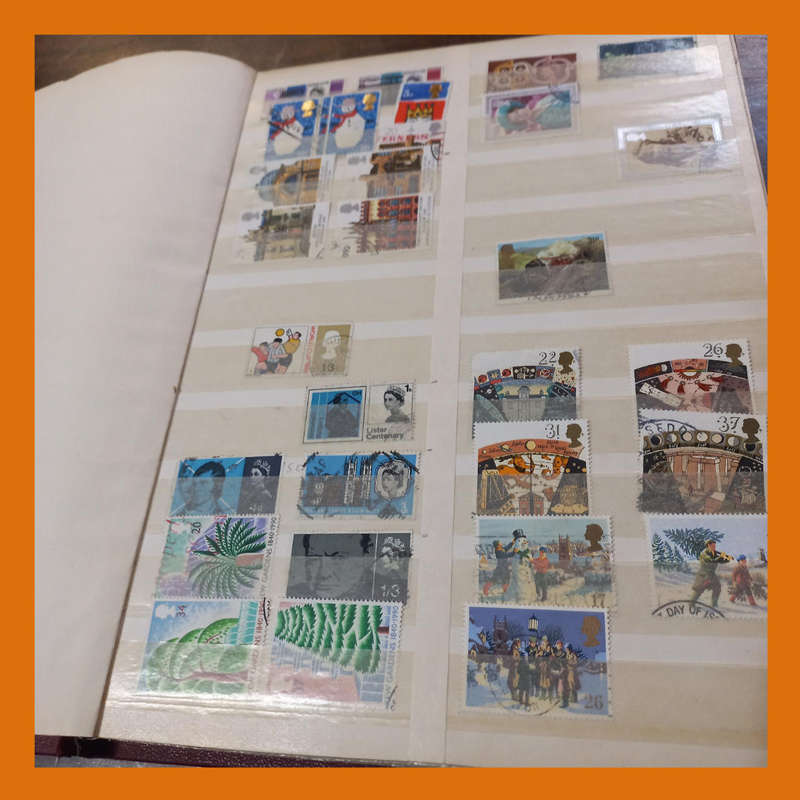 Great Britain in Lighthouse Album  Queen Elizabeth Used Stamps