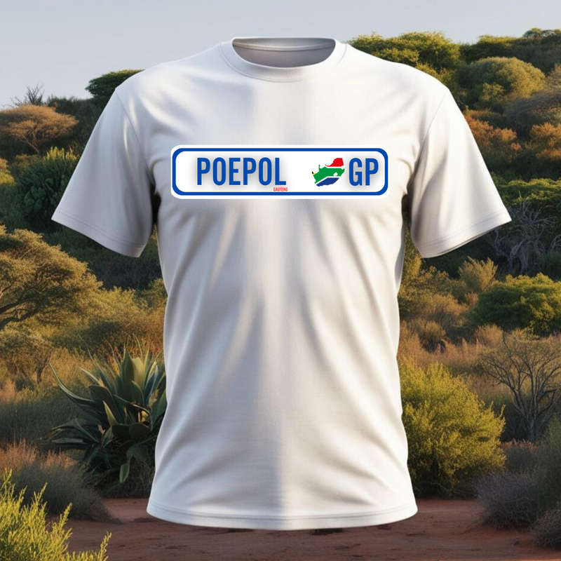 NUMBER PLATE - POEPOL - Show your SA Roots - Unisex Crew Neck Tee