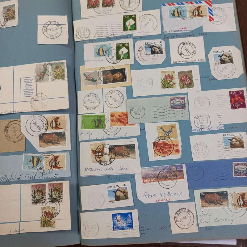 South African Postmarks in scrap album with early FDC's - R1 Start