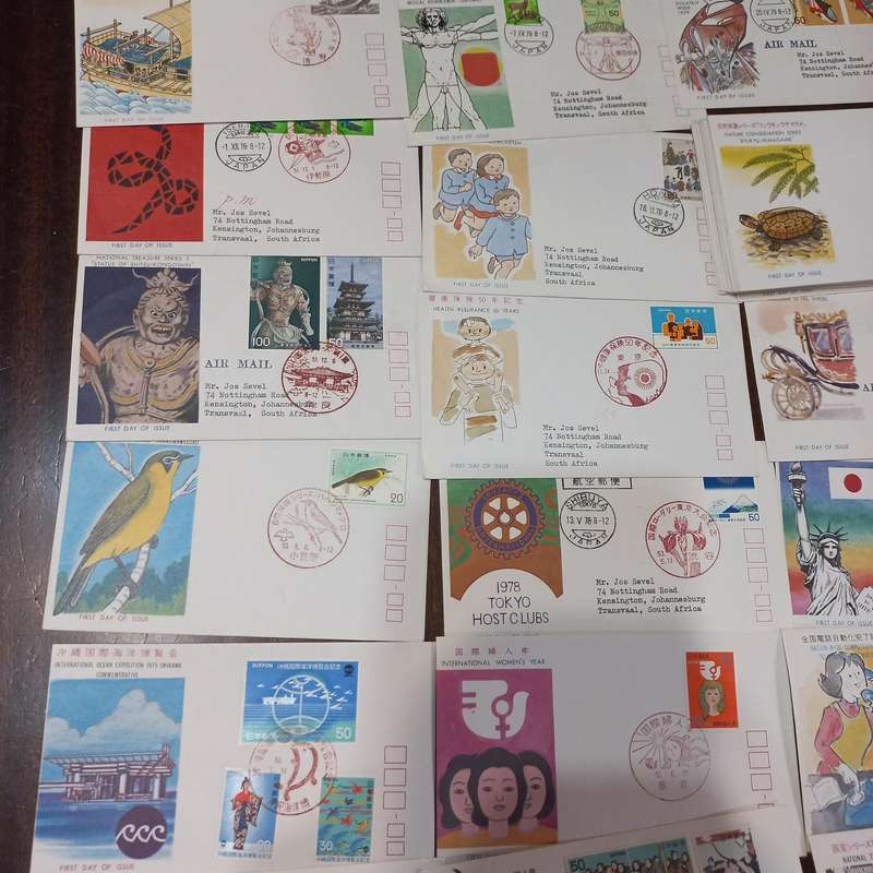 Japan - 100 Colourful and Thematic First Day Covers - Starting at R1