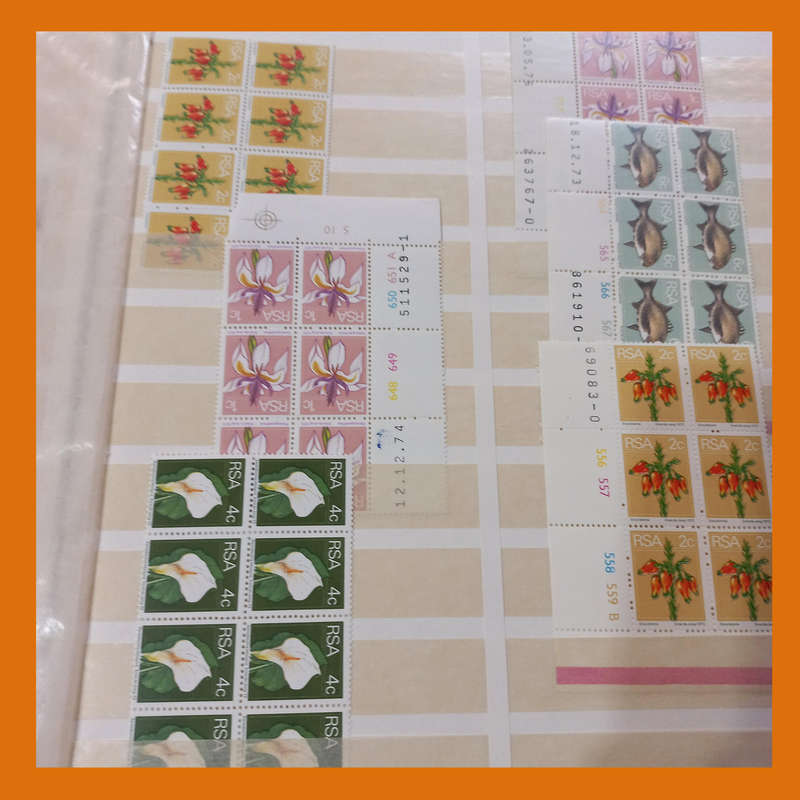 RSA 2nd Definitive (Flowers, Fish, Birds) 25 double-sided page album featuring control, arrow blocks