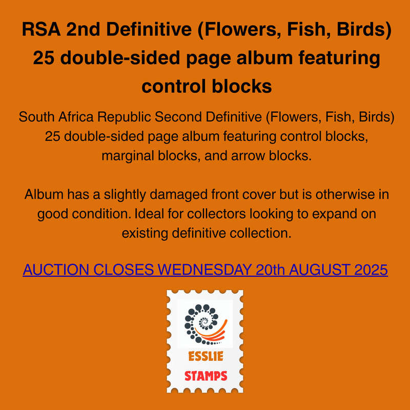 RSA 2nd Definitive (Flowers, Fish, Birds) 25 double-sided page album featuring control, arrow blocks