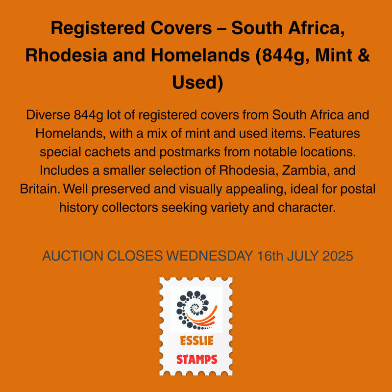 Registered Covers  South Africa, Rhodesia and Homelands (844g, Mint & Used)