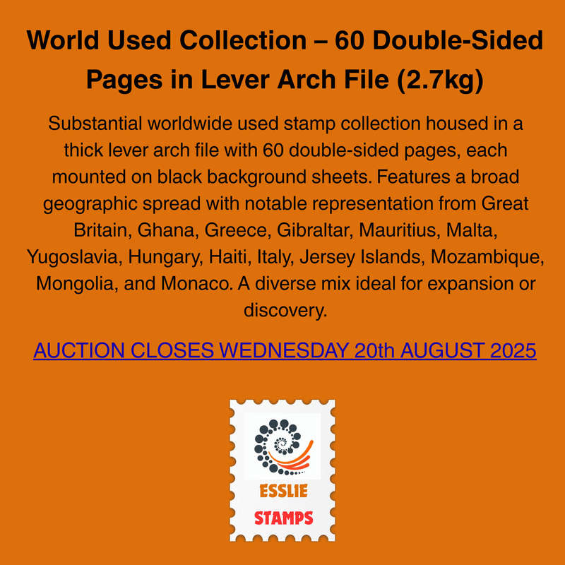World Used Collection  60 Double-Sided Pages in Lever Arch File (2.7kg)