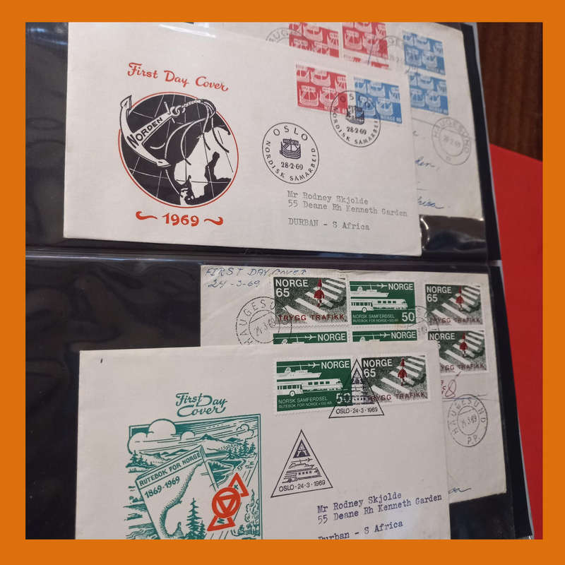Norway FDCs  2 Albums, 1960s Era, Approx. 100 Items (3.5kg)
