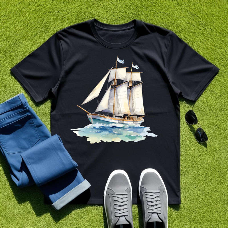 SAILBOAT SERENITY - Mystic Mariner - Unisex Crew Neck Tee