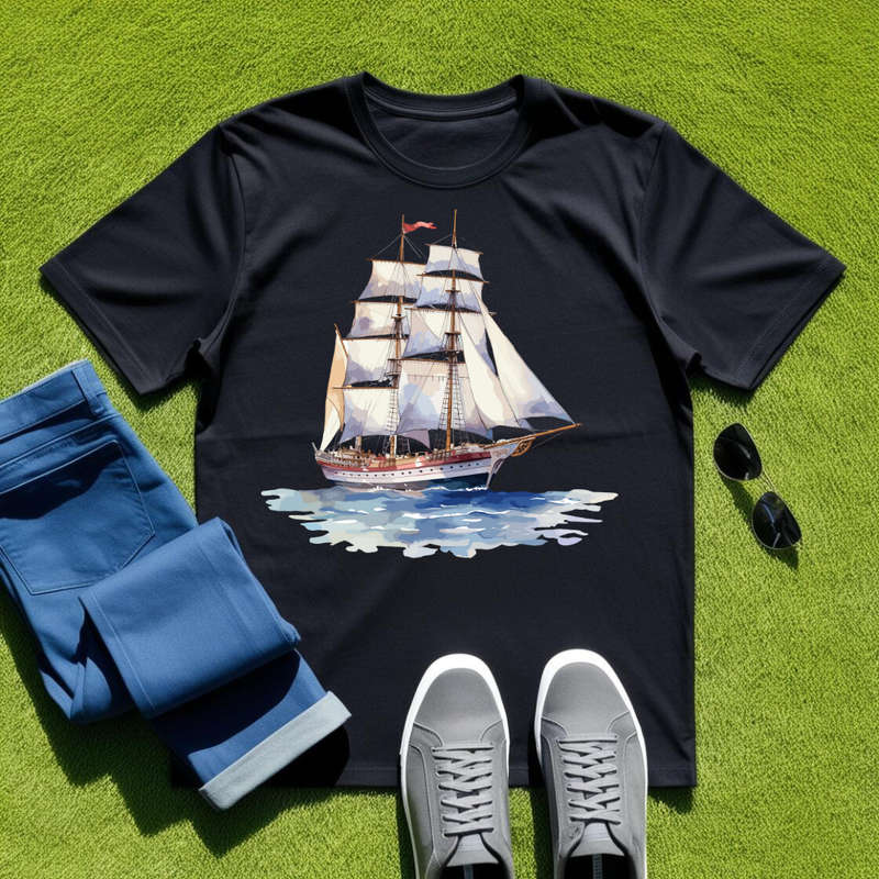 SAILBOAT SERENITY - Sunset Skies - Unisex Crew Neck Tee