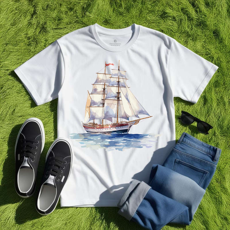 SAILBOAT SERENITY - Sunset Skies - Unisex Crew Neck Tee