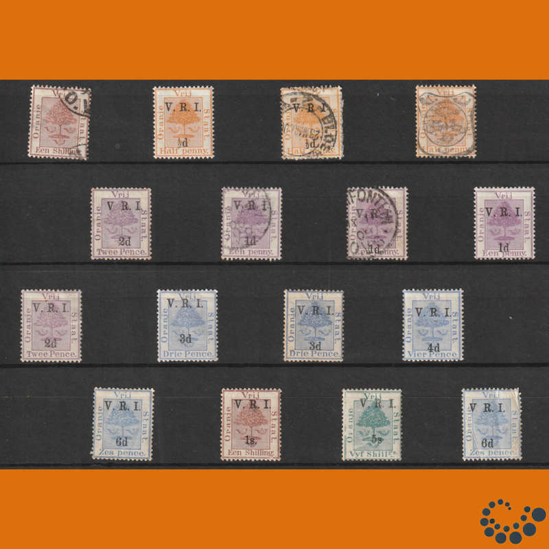 Orange Free State 1896 - 1900 -  Selection including VRI overprints 5 Images with backscans