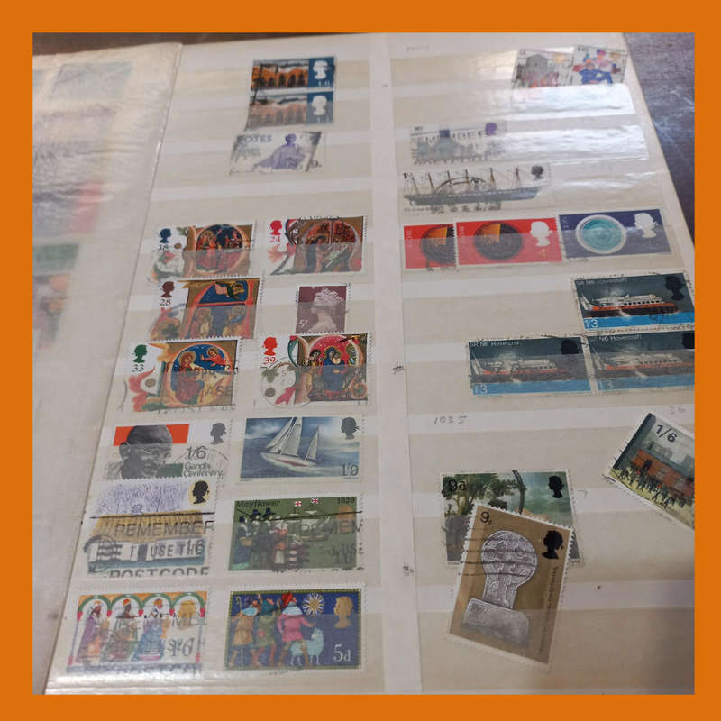Great Britain in Lighthouse Album  Queen Elizabeth Used Stamps
