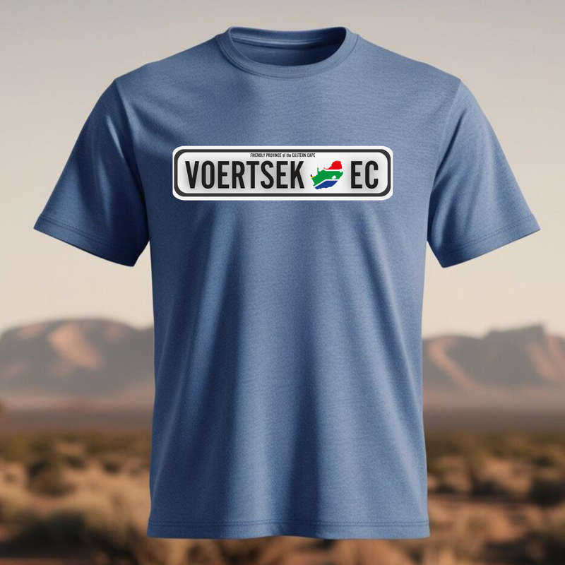 NUMBER PLATE - VOERTSEK - Show your SA Roots - Unisex Crew Neck Tee