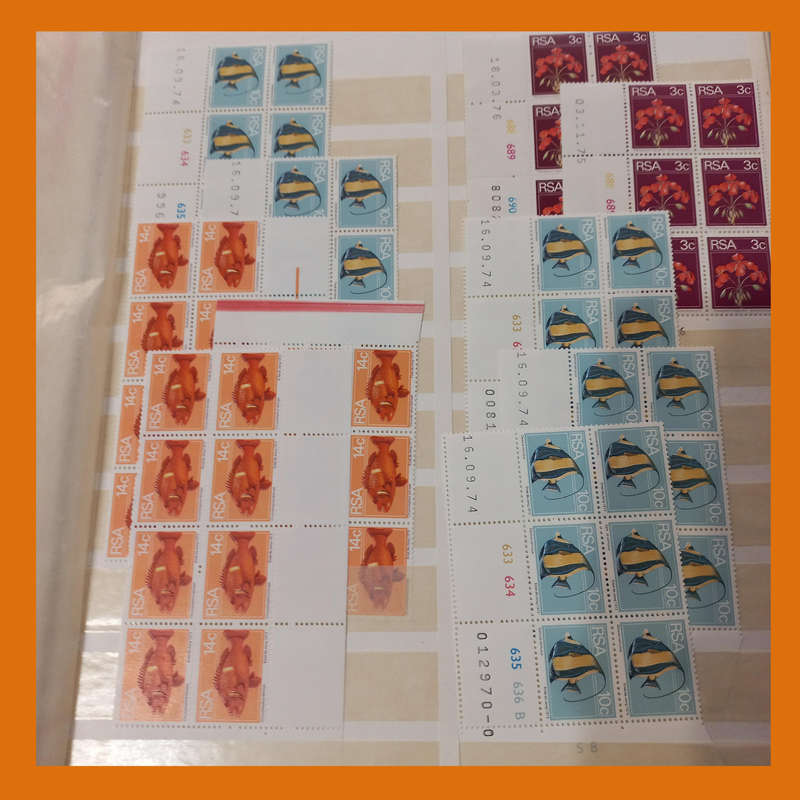 RSA 2nd Definitive (Flowers, Fish, Birds) 25 double-sided page album featuring control, arrow blocks