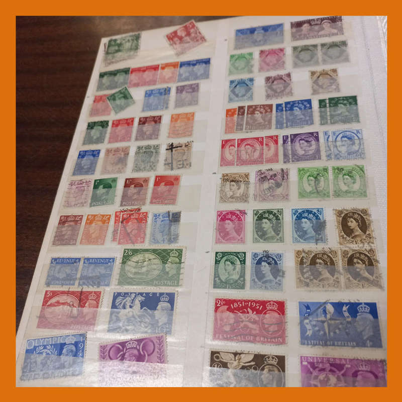 Great Britain in Lighthouse Album  Queen Elizabeth Used Stamps