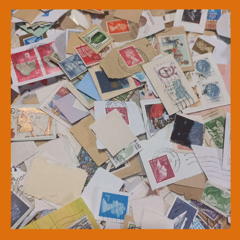 World Stamp Mix on Paper  Mainly Europe, 650g, Modern and Older