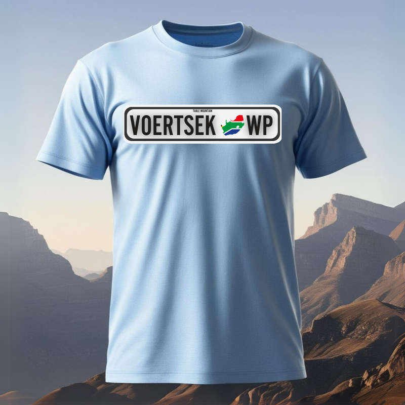 NUMBER PLATE - VOERTSEK - Show your SA Roots - Unisex Crew Neck Tee