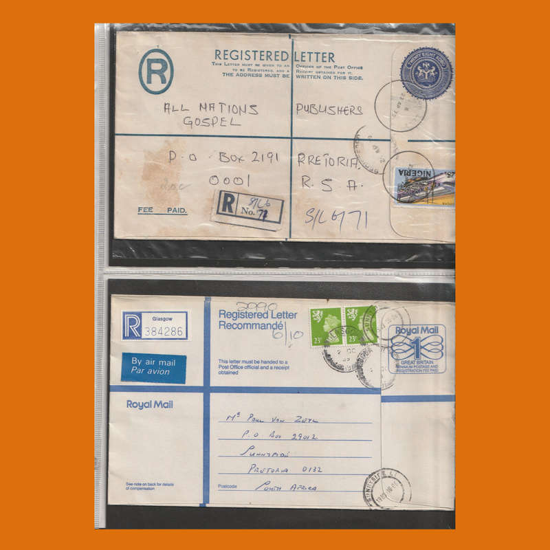Registered Covers  South Africa, Rhodesia and Homelands (844g, Mint & Used)