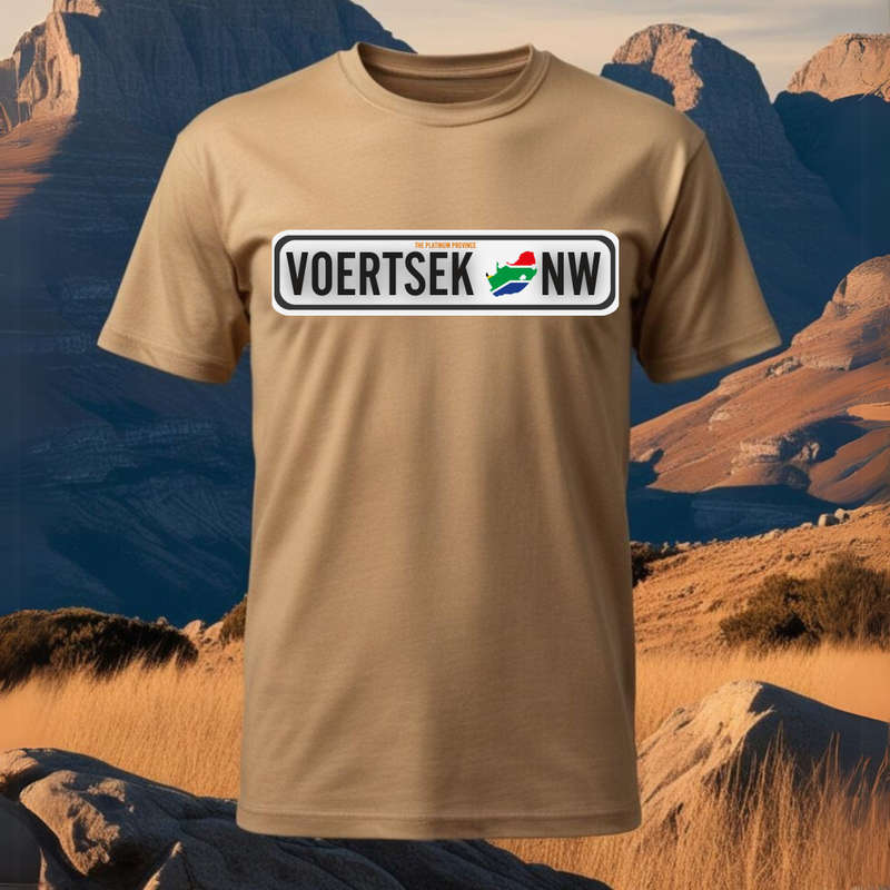 NUMBER PLATE - VOERTSEK - Show your SA Roots - Unisex Crew Neck Tee
