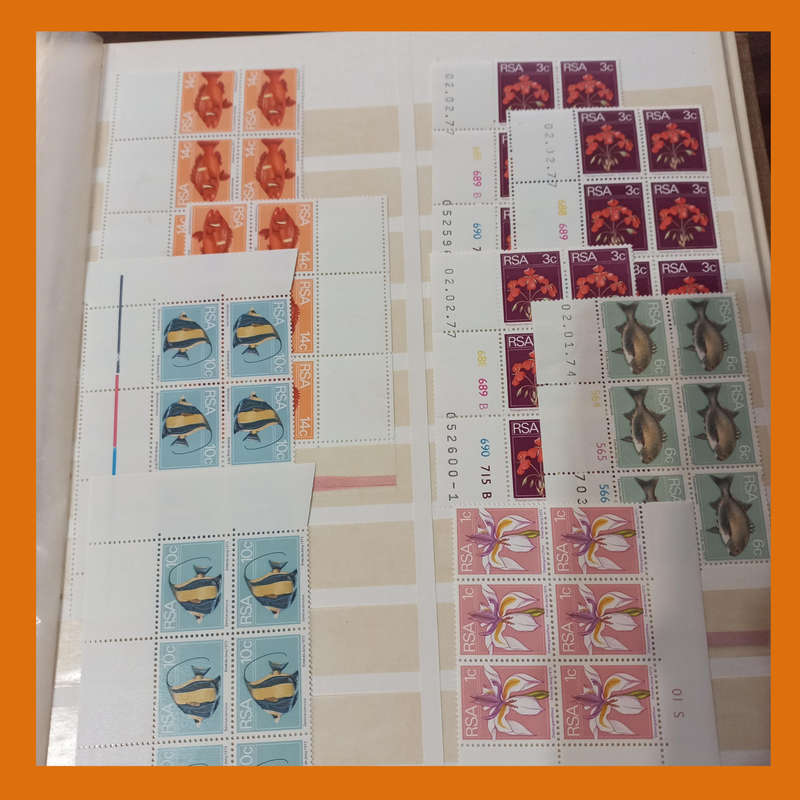 RSA 2nd Definitive (Flowers, Fish, Birds) 25 double-sided page album featuring control, arrow blocks