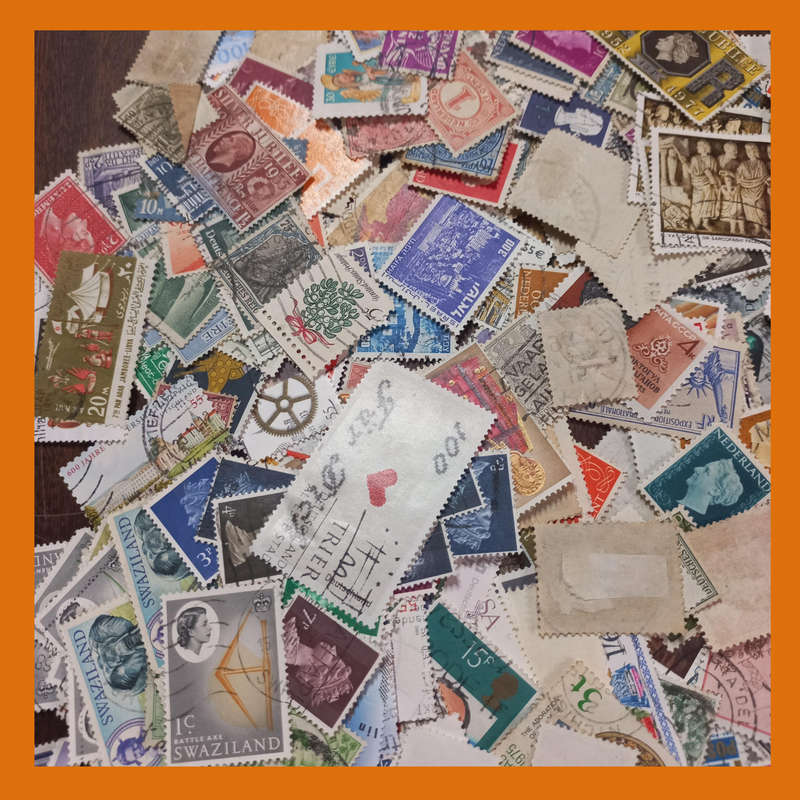 World Off-Paper Kiloware  340g, Strong Germany, Netherlands and Vatican