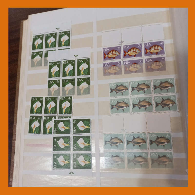 RSA 2nd Definitive (Flowers, Fish, Birds) 25 double-sided page album featuring control, arrow blocks