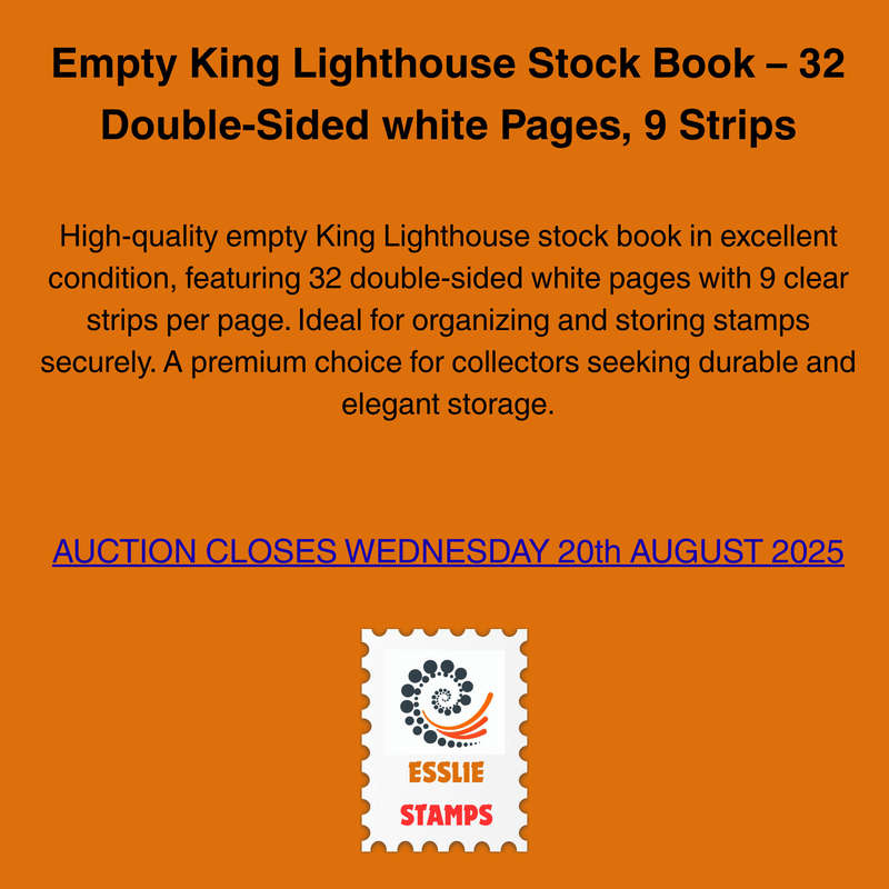 Empty King Lighthouse Stock Book  32 Double-Sided white Pages, 9 Strips