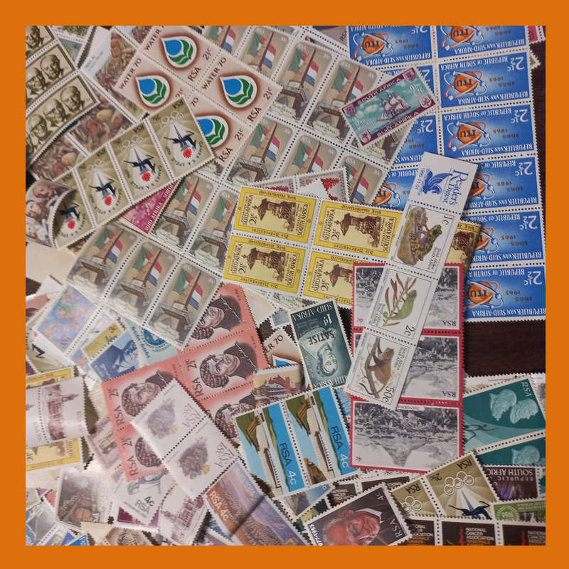 South Africa Republic and Union Mint Stamp Accumulation  Blocks and Pairs (250g)