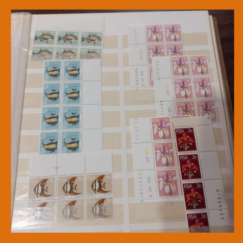 RSA 2nd Definitive (Flowers, Fish, Birds) 25 double-sided page album featuring control, arrow blocks