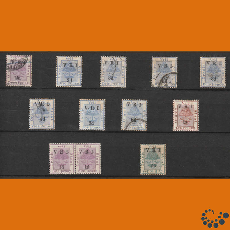 Orange Free State 1896 - 1900 -  Selection including VRI overprints 5 Images with backscans