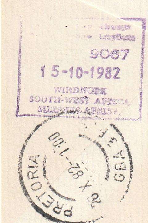 South African Airways WINDHOEK Late fee Letters - R1 Start (Air Mail Flight Covers)