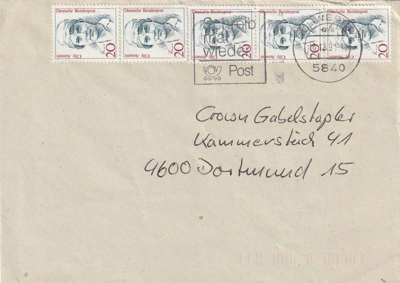 Germany Federal Cover - 1986 - Famous Women Cilly Aussem