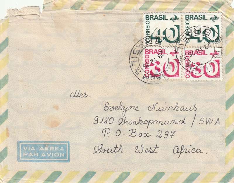 Brazil Cover - 1972 1975 - Numeral and Post Office Emblem luminescent