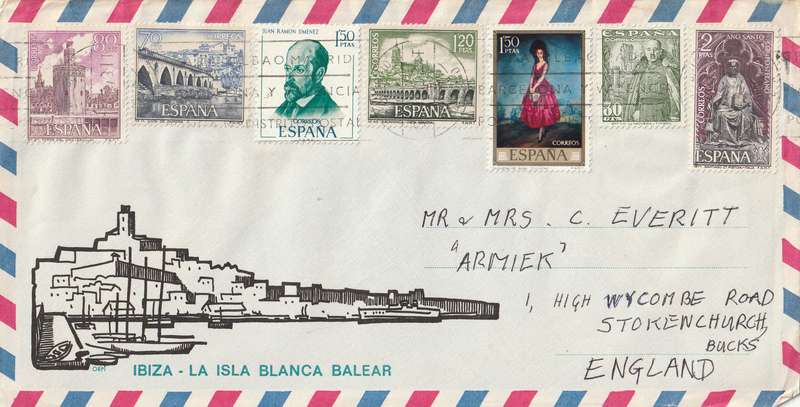 Spain Cover - 1970 1965 1954  - De Torres Paintings Poem of Cordova General Franco Bridges Jimenez