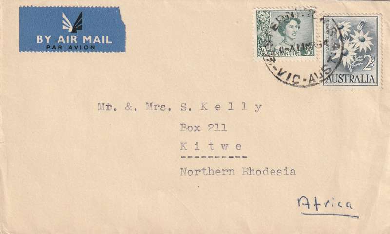 Australia cover - 1959 - Queen Elizabeth QEII Flannel Flower Flowers
