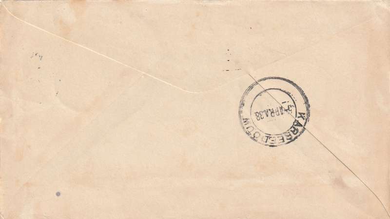New Zealand cover FDC - 1938 - King George VI KAREEDOUW South Africa