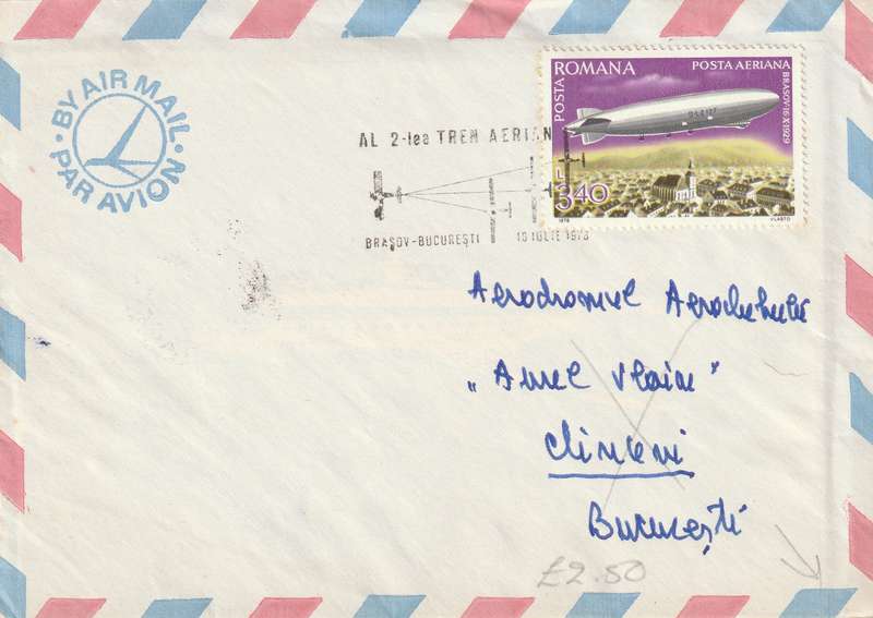 Romania Cover - 1978 - Aviation Airships Zeppelin over Brasov Slogan Airplanes Al 2-lea Tren Aerian