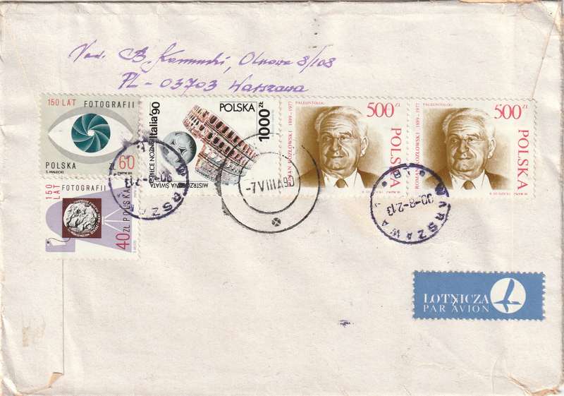 Romania Cover - 1990 1989 - Polish Meteorological Service Flowers Wild Rose Blue Corn Flower Kozlow