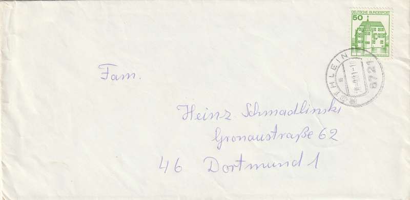 Germany Federal Cover - 1977 1979 - Castles Castle Inzlingen Rothlein